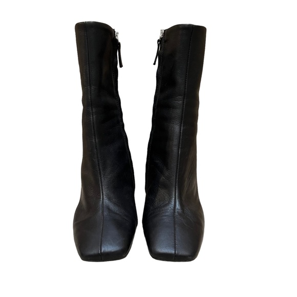 Top shop Hobbs Black Leather Ankle Boots Size 40/ 9.5 - Picture 6 of 11